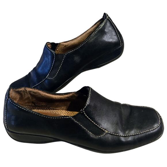Natural Soul by Naturalizer Camelia Comfort Black Leather Loafer Women 7 SlipOn - Picture 4 of 5